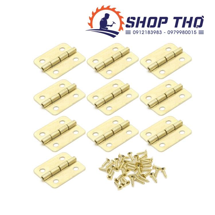 Bản lề trơn màu vàng KT 17mm*18mm (set 10 cái)