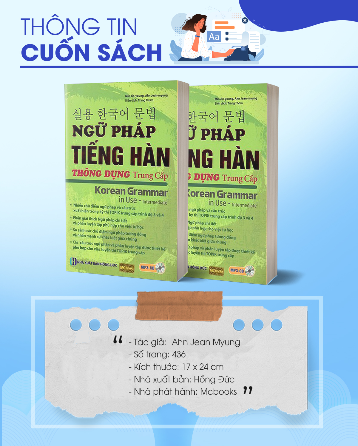 Sách Ngữ Pháp Tiếng Hàn Thông Dụng Trình Độ Trung Cấp - Korean Grammar in use Intermediate - Học Kèm App Online