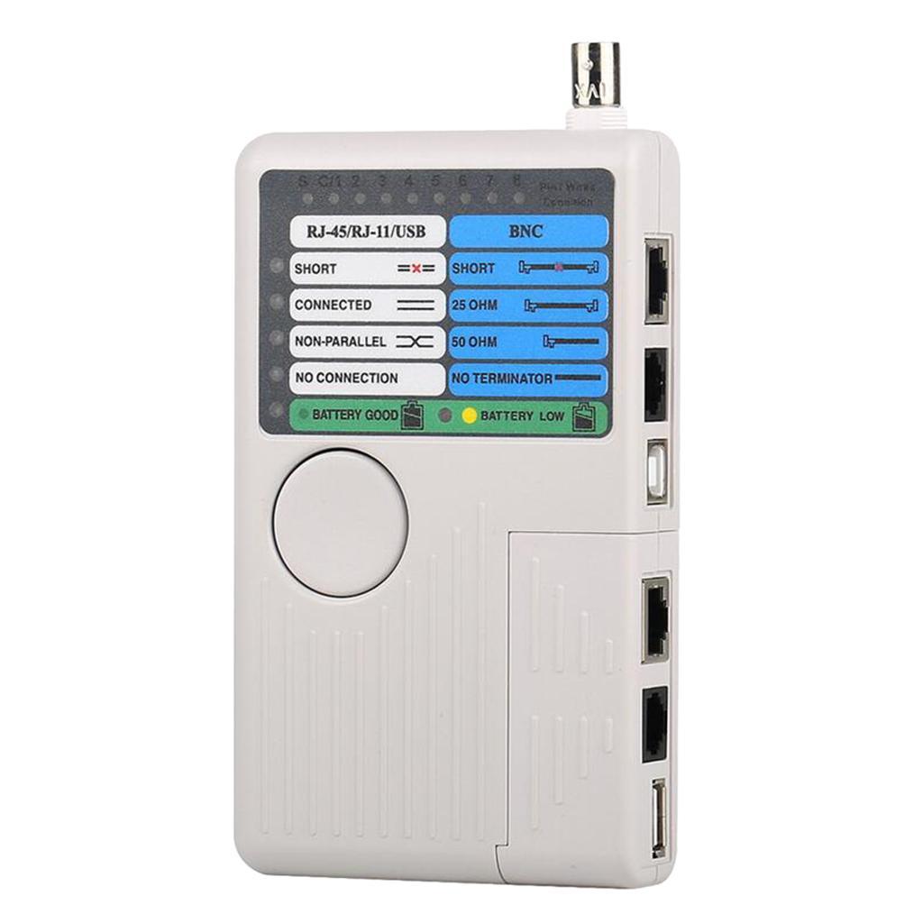 Pro Network Cable Tester Meter /RJ11/USB/BNC Wire Tester