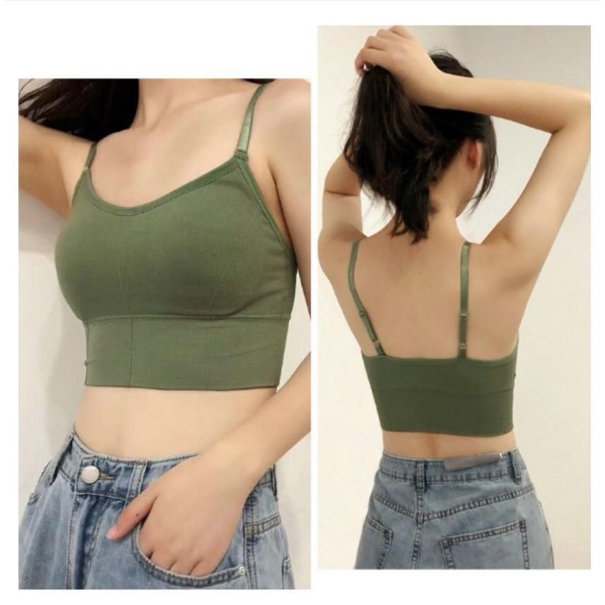 Áo Bra tập gym, tập yoga dây điều chỉnh - Áo croptop có mút ngực