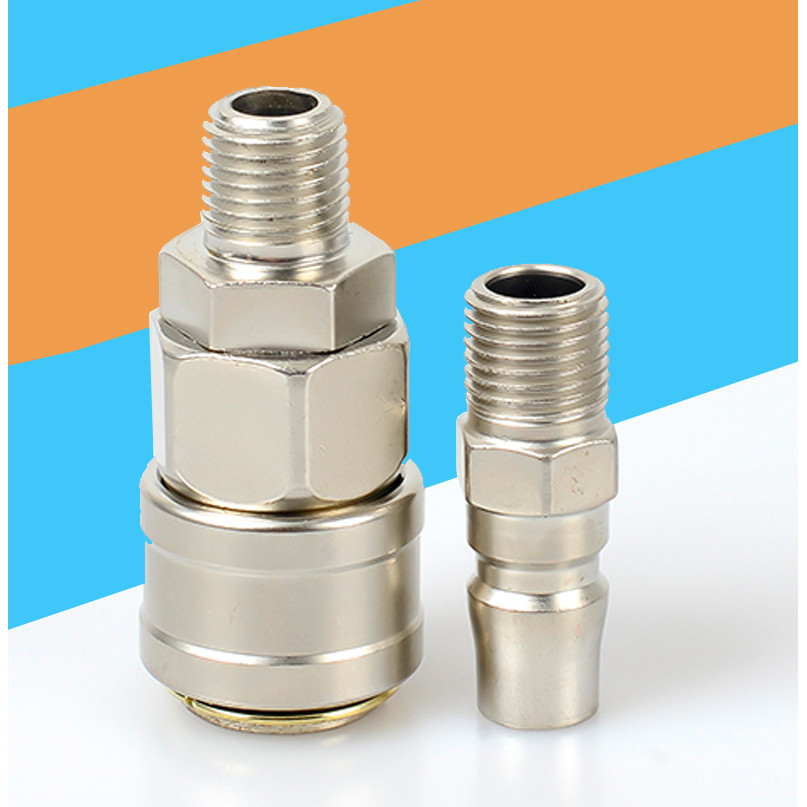 KHỚP NỐI NHANH – CÚT NỐI NHANH – CO NỐI HỆ THỐNG KHÍ NÉN, XI LANH, THIẾT BỊ HƠI – MẠ NIKEN - DH2011