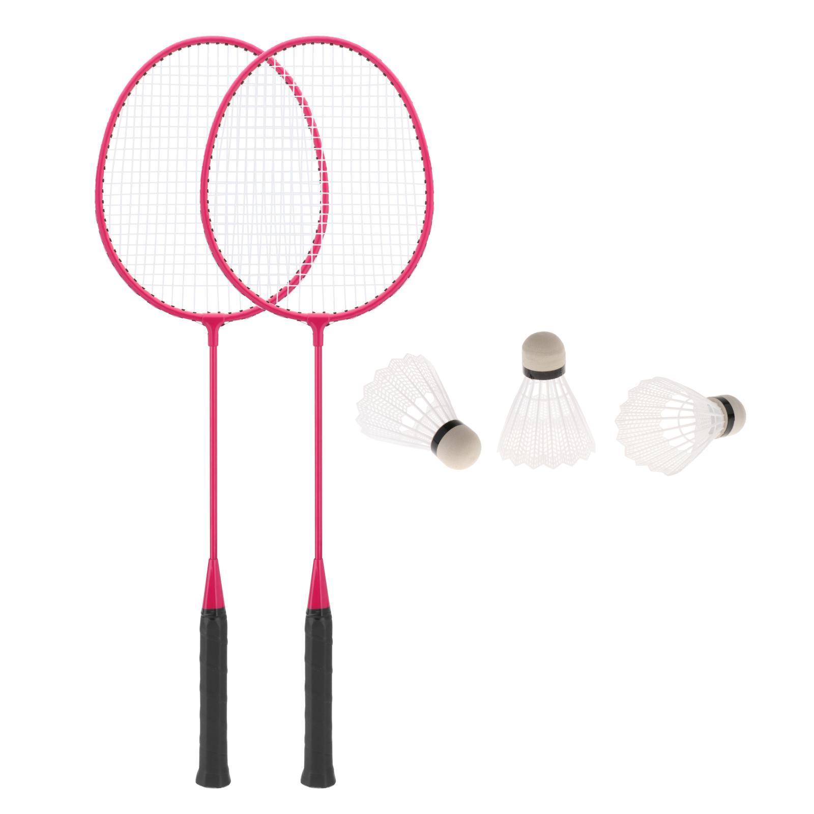 2x Badminton Rackets Badminton Shuttlecock Tennis Racquet with 3 Nylon Balls Badminton Racquets for Beginners Beach Lawn Playing Kids Adults