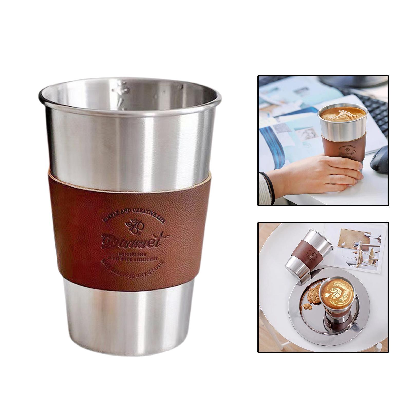 Water Tumblers Drinking Glasses BBQ Beverage Stainless Steel Cup with Sleeve