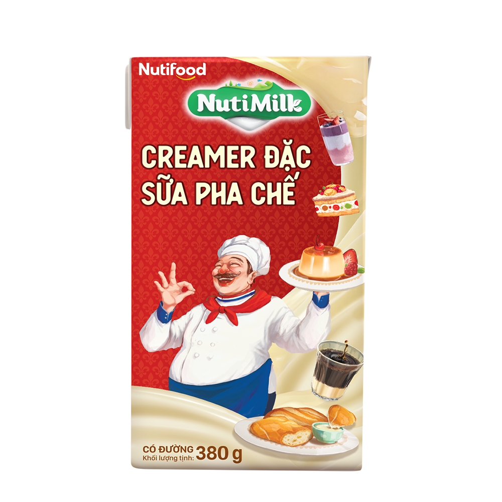 Thùng 12 hộp Creamer đặc Sữa pha chế có đường nguyên liệu không thể thiếu trong làm bánh Nuti 1284g TH.SD01 - Thương Hiệu NUTIFOOD