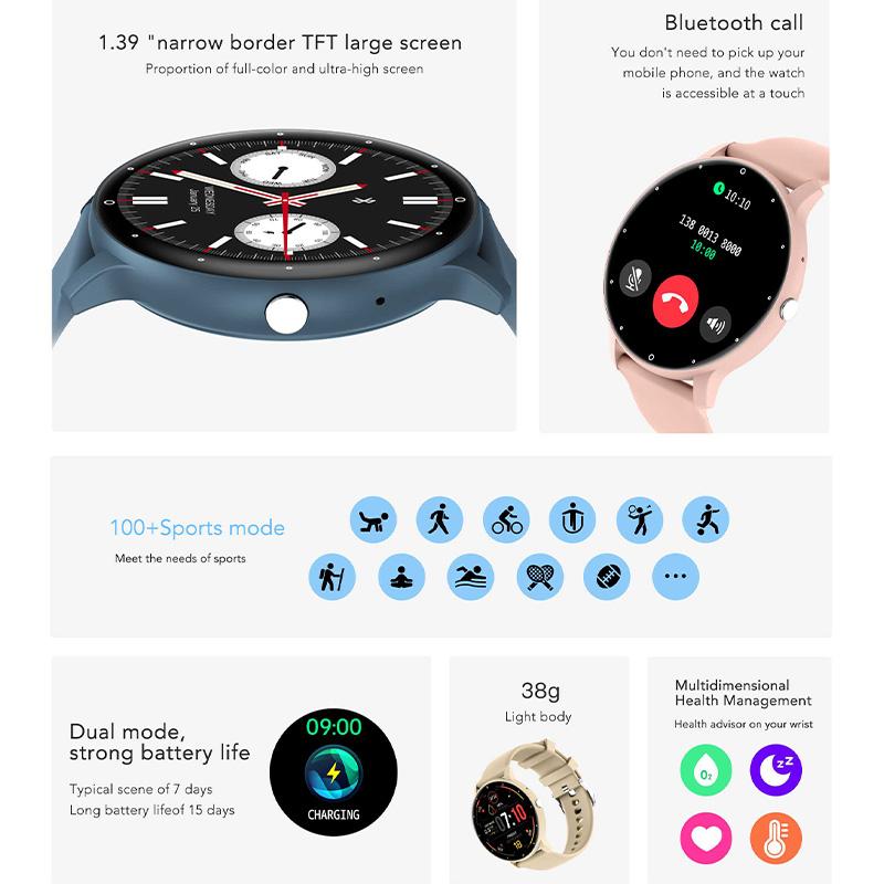 Smart Watch For Women Gift Full Touch Screen Sports Smartwatch Women Fitness Watch Man Waterproof Bluetooth Call For Android IOS