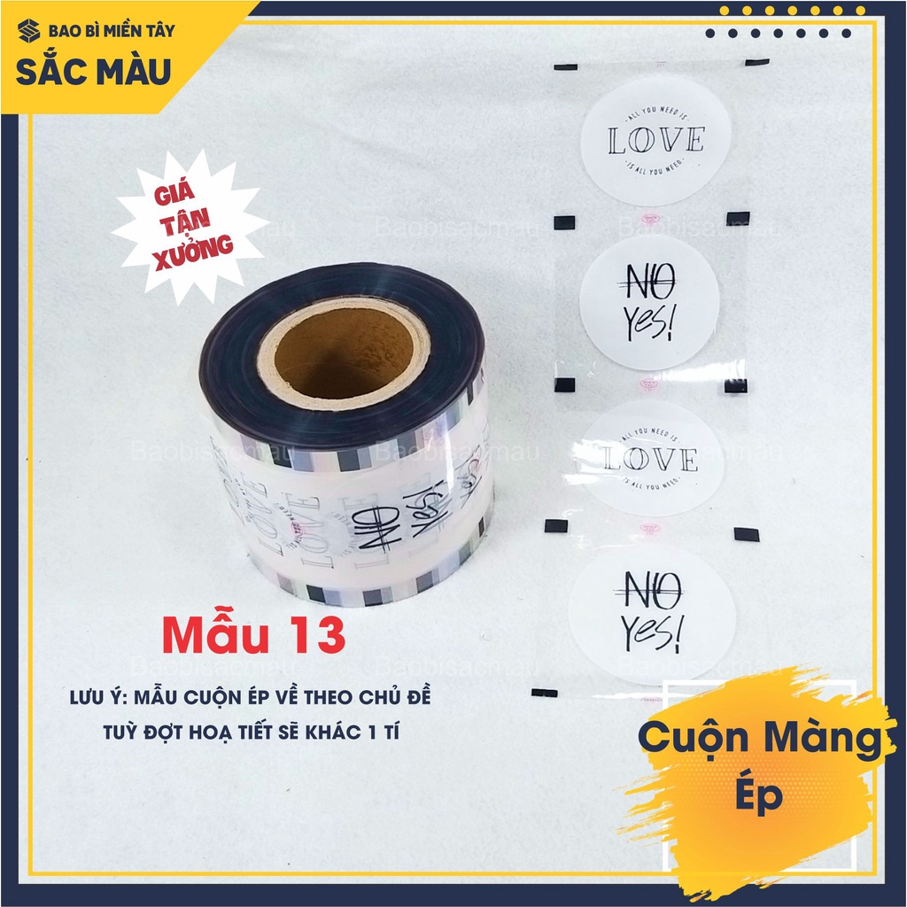 Cuộn màng ép ly, màng dập cốc in sẵn họa tiết vui tươi