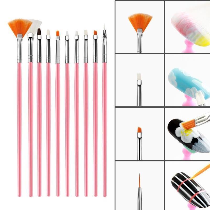 Set 15 đầu cọ vẽ móng, cọ nét omber tản nhũ phủi mặt chuyên dụng cho dân làm nail