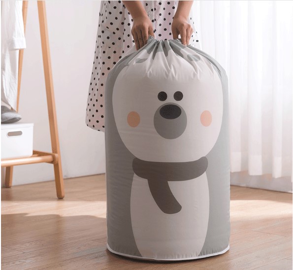 Túi đựng quần áo, chăn màn HÌNH TRỤ có dây rút đa năng chống nước, chống ẩm, túi đựng đồ đa năng siêu tiện dụng