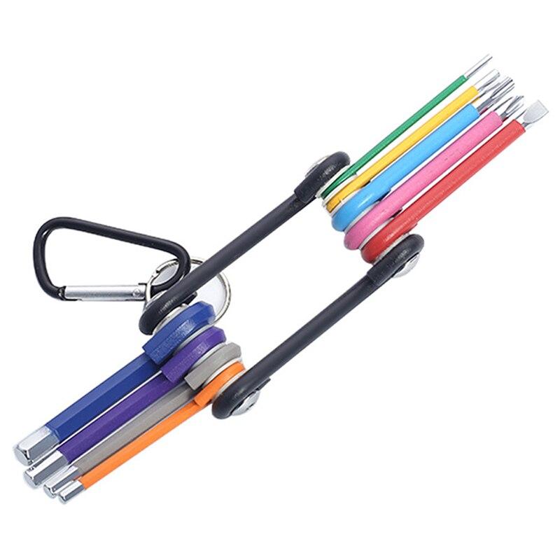 Bộ 9 Tua Vít Lục Giác Nhiều Màu Sắc Chống Mài Mòn Cho Xe Đạp / Xe Máy