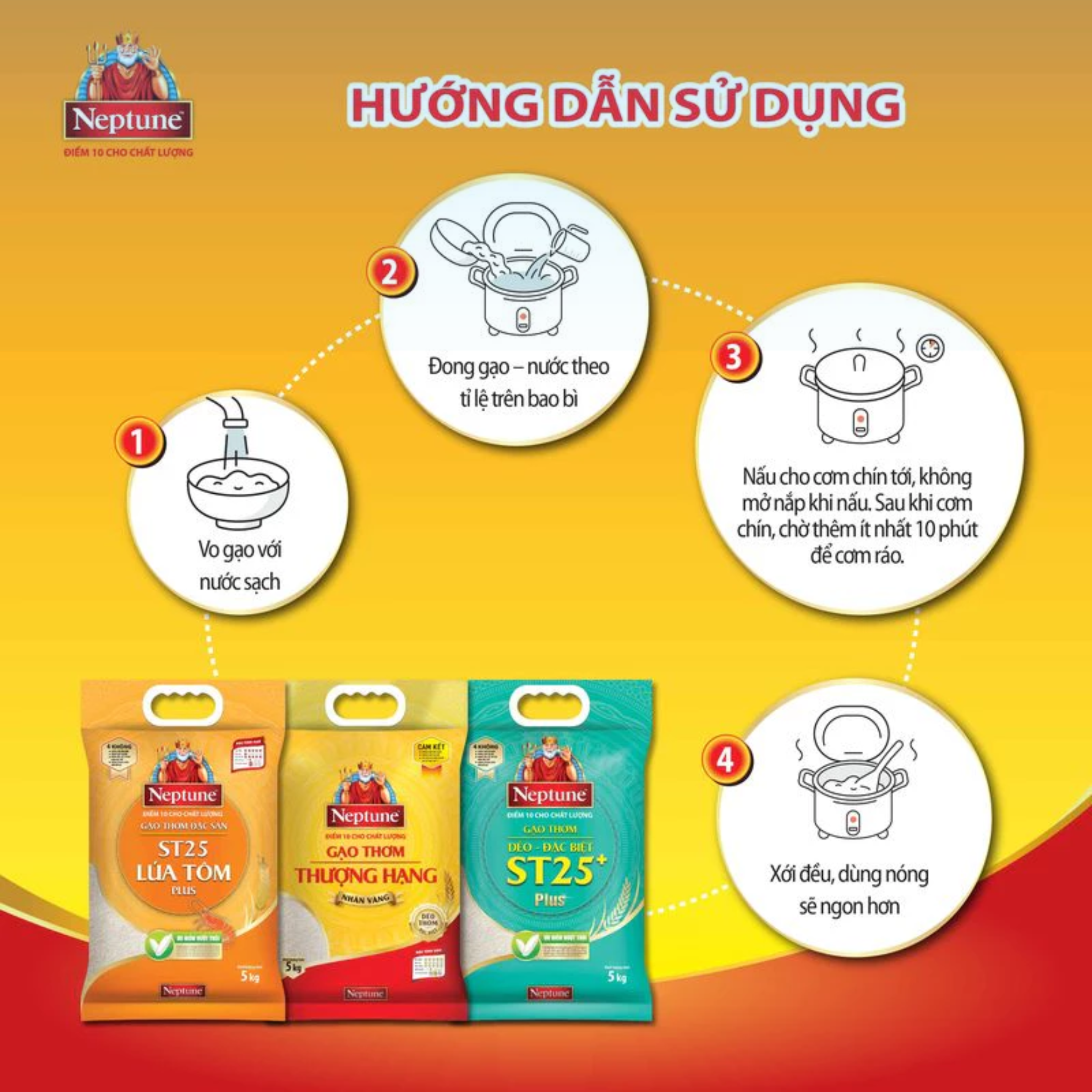 Gạo Thơm Đặc Sản Neptune ST25 Plus Lúa Tôm 5kg