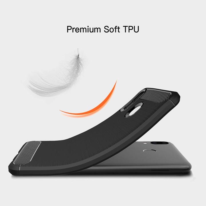 Ốp lưng cho Samsung A6 A7 A8 Plus A8 Star A9 2018 M20 carbon phay xước chống sốc chống vân tay