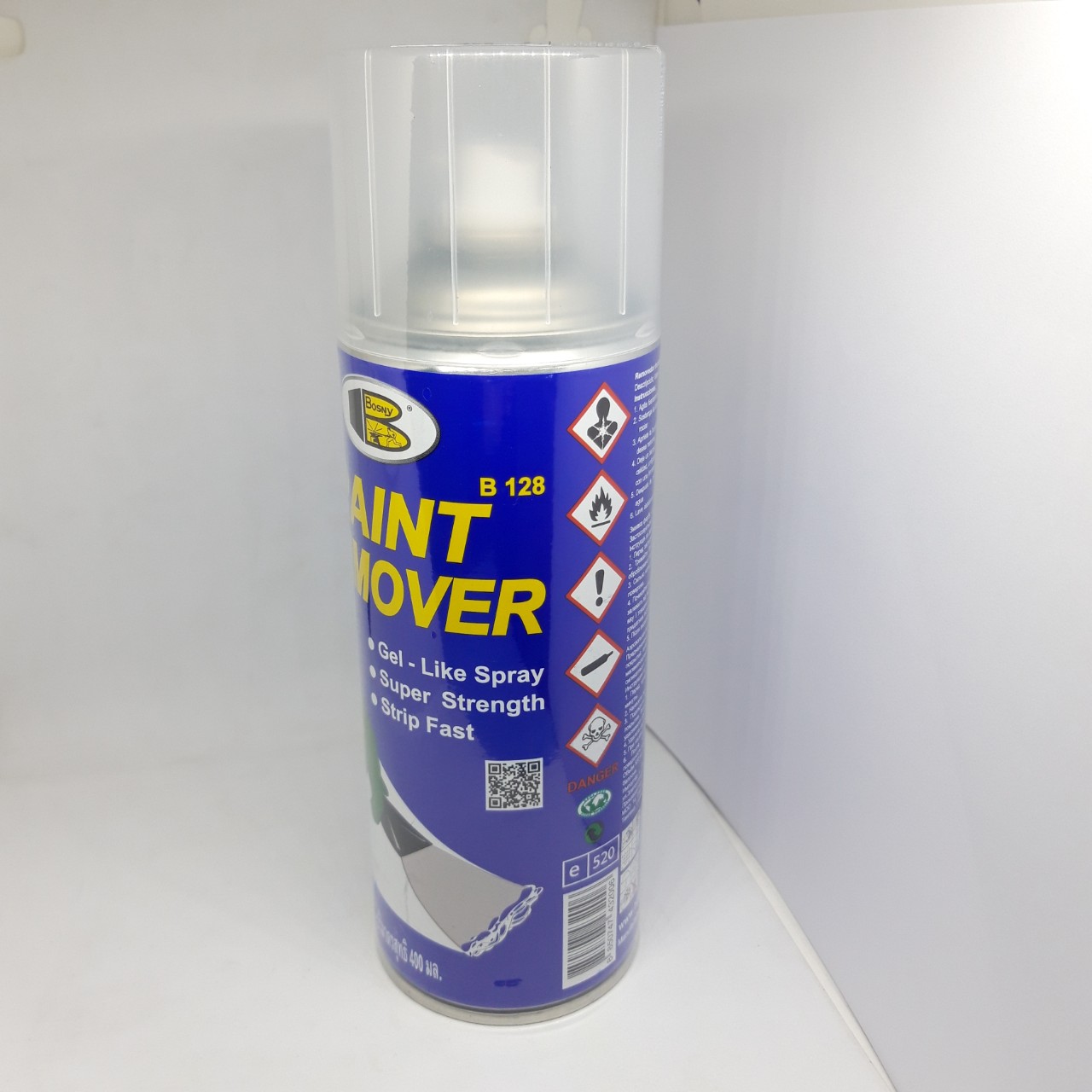 Chai xịt tẩy sơn, tẩy vec-ni, chai xịt tẩy sơn mài, xịt tẩy các bức vẽ trên men- PAINT REMOVER - Bosny B128- 400cc/chai- Nhập khẩu Thái Lan