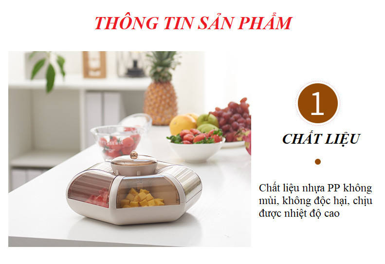 KHAY MỨT NỞ HOA 6 CÁNH TỰ BUNG ĐỘC ĐÁO NGÀY LỄ, TẾT....- BUCOOK