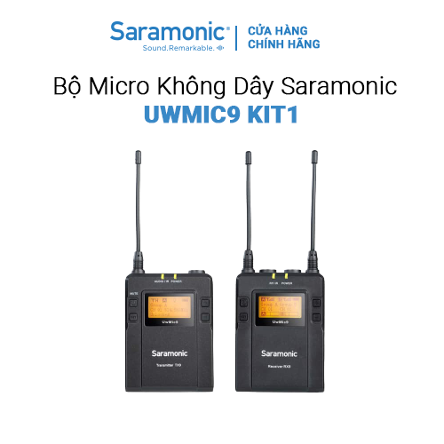 Bộ Micro Thu Âm Không Dây Saramonic Uwmic9 Kit1 - Quay Phim / Vlog / Livestream - Hàng Chính Hãng