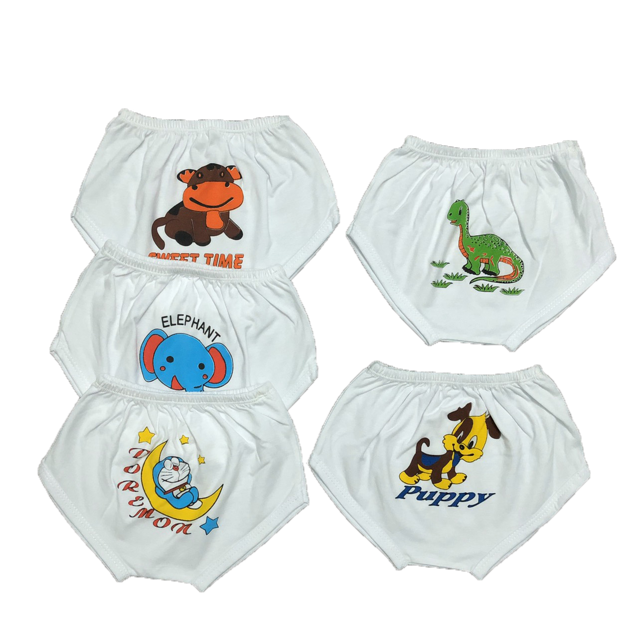 Combo 10 quần chip đùi cotton trắng cho bé, chất vải 100% cotton mềm, mịn, thoáng mát, thấm hút mồ hôi, size 5-15kg, hàng Việt Nam chất lượng