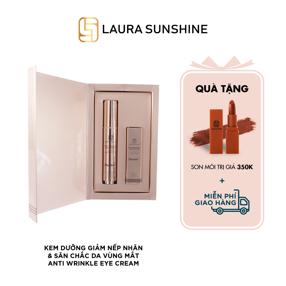 Kem giảm nếp nhăn &amp; săn chắc da vùng mắt Hàn Quốc 20ml (2 lõi) - Doctor Anti Wrinkle Eye Cream - Laura Sunshine - Nhật Kim Anh