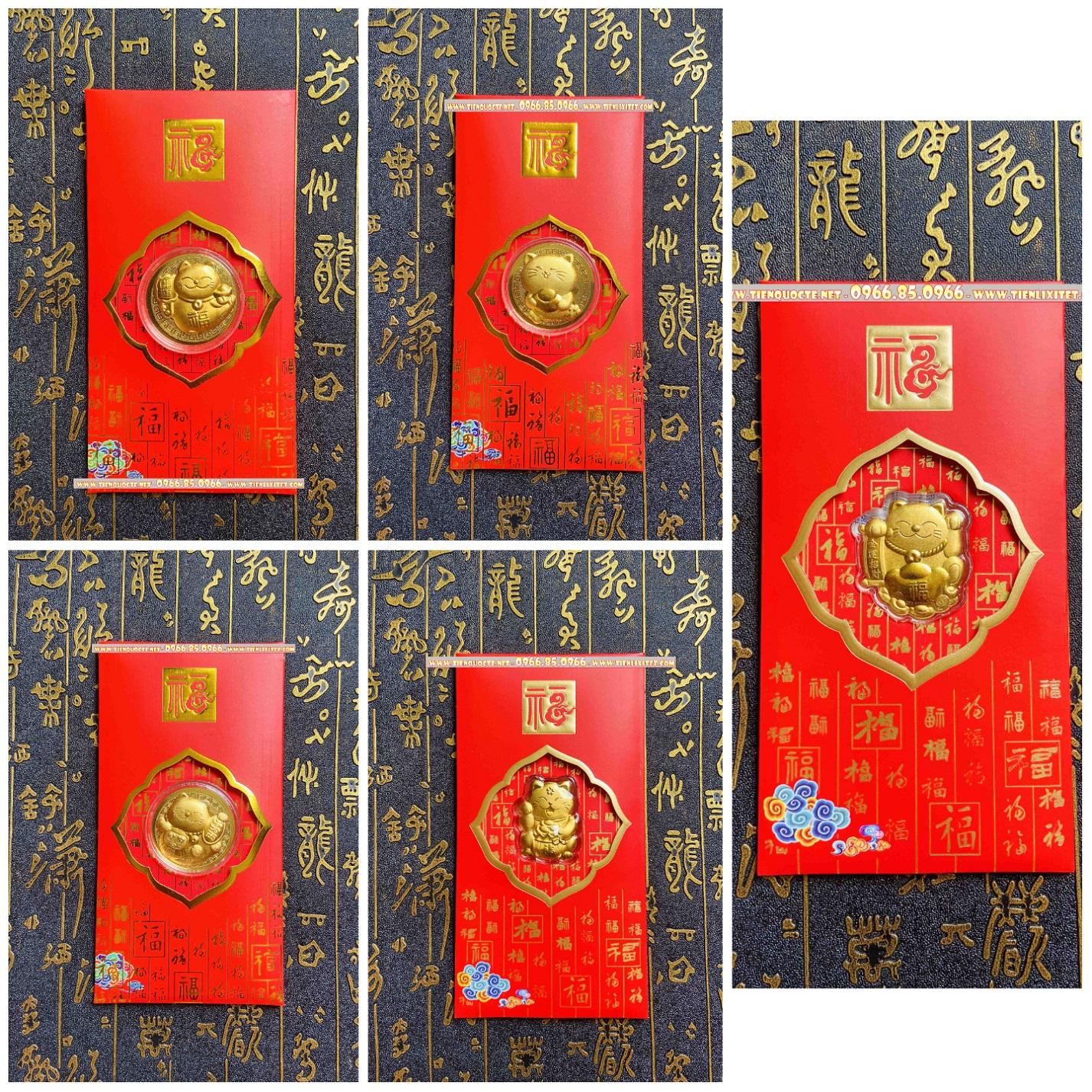 Bao lì xì Ti.ền 2023 Bao lì xì Mèo vàng Quý mão M1 LGLSC000635
