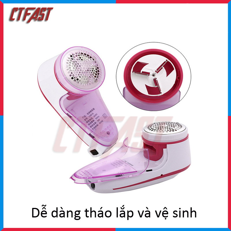 Máy cắt lông xù và hút bụi quần áo CTFAST-LK618 thiết kế nhỏ gọn, pin sạc tích điện, tặng kèm lưỡi dao thay thế