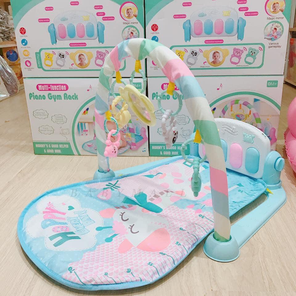 COMBO Thảm nhạc cho bé + 01 túi nhai cho bé ăn trái cây - Tặng 01 bộ chén chia ngăn - Hàng Chất Lượng