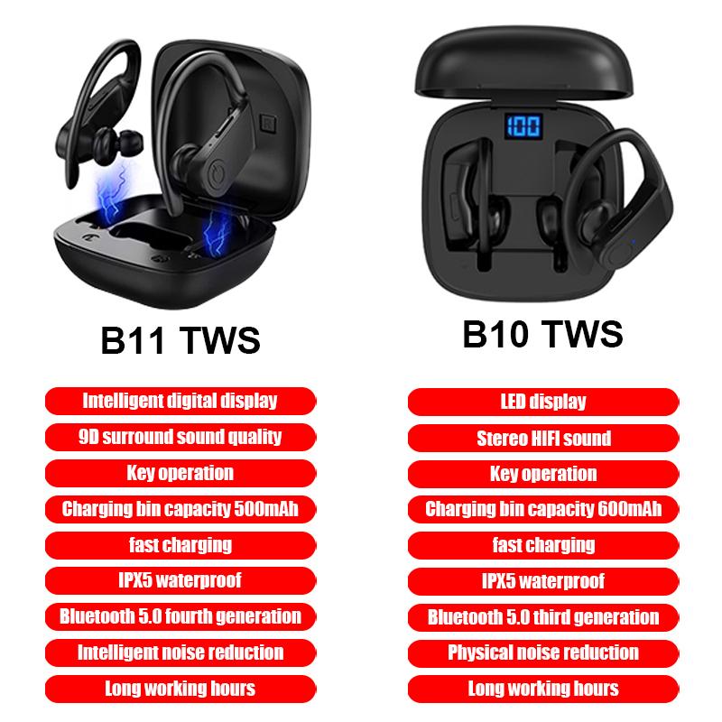 Tai Nghe Không Dây Tai Nghe Fone Bluetooth 5.0 TWS Tai Nghe Tai Nghe Nhét Tai Thể Thao Stereo Tai Nghe Chống Nước Cho Xiaomi Huawei Iphone