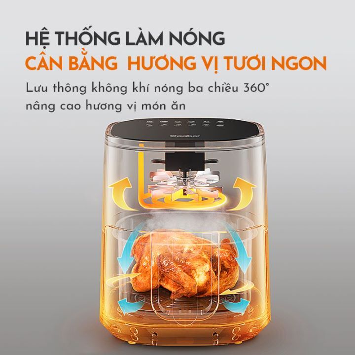 Nồi chiên không dầu GAABOR GA-M5A01 dung tích 5L công suất 1400W điều khiển cơ học - Hàng chính hãng