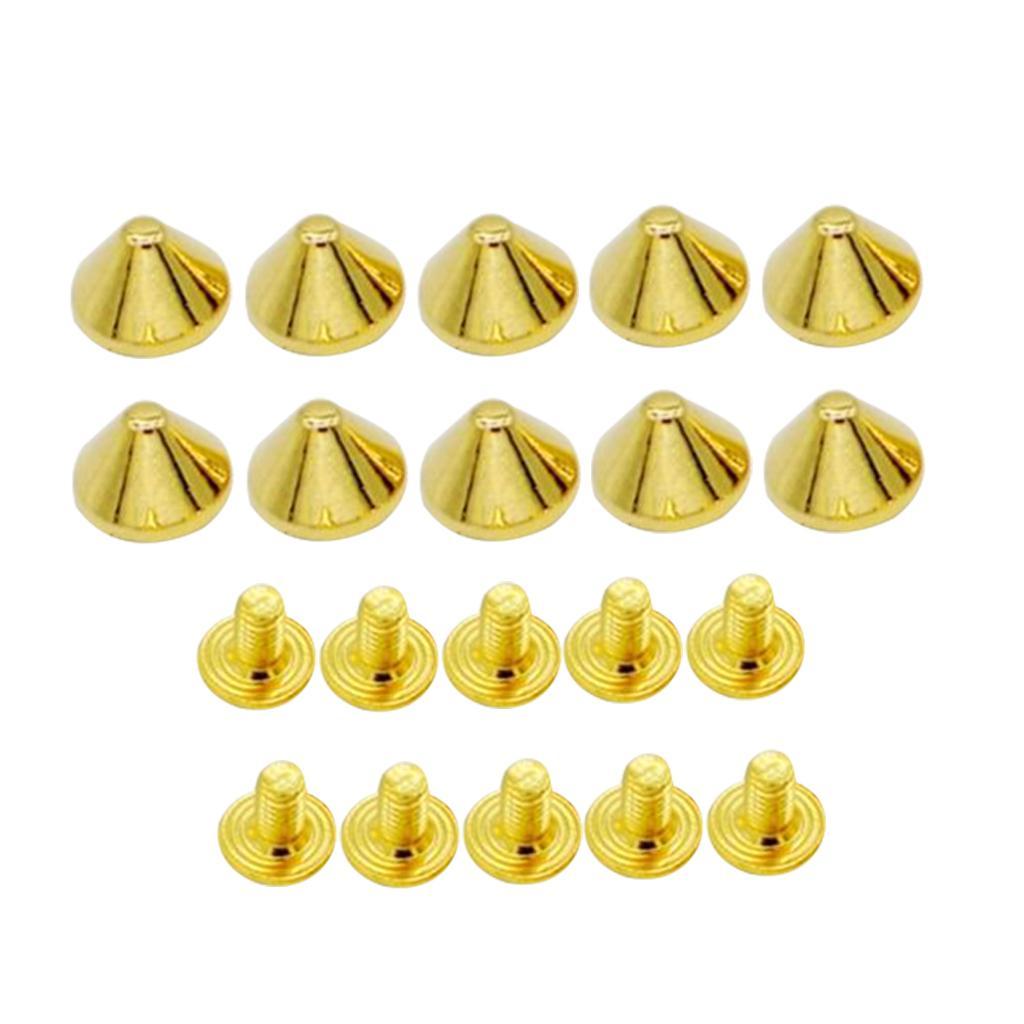 3-5pack 10 Pieces Alloy Conic Rivets for Sewing Accessories Golden