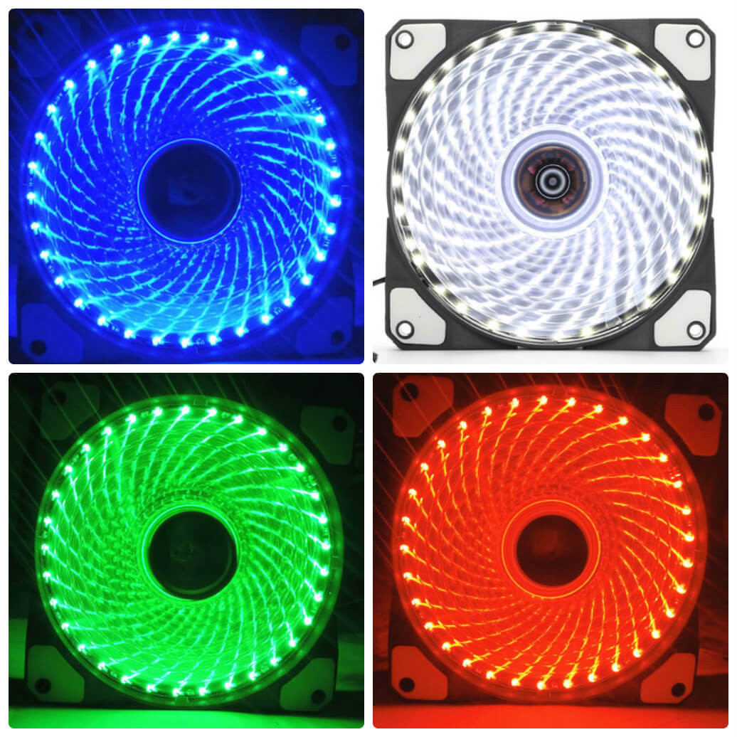 Fan 33 Bóng LED 1 màu dành cho case với kích thước quạt 12cm tạo điểm nhấn cho case - lk1984 - giao màu ngẫu nhiên