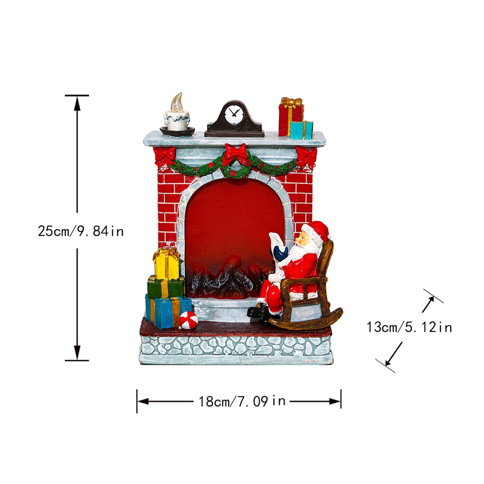 Christmas Fireplace Collectable Figurine Christmas Fireplace Figurine Christmas Fireplace with Light for Table Decor