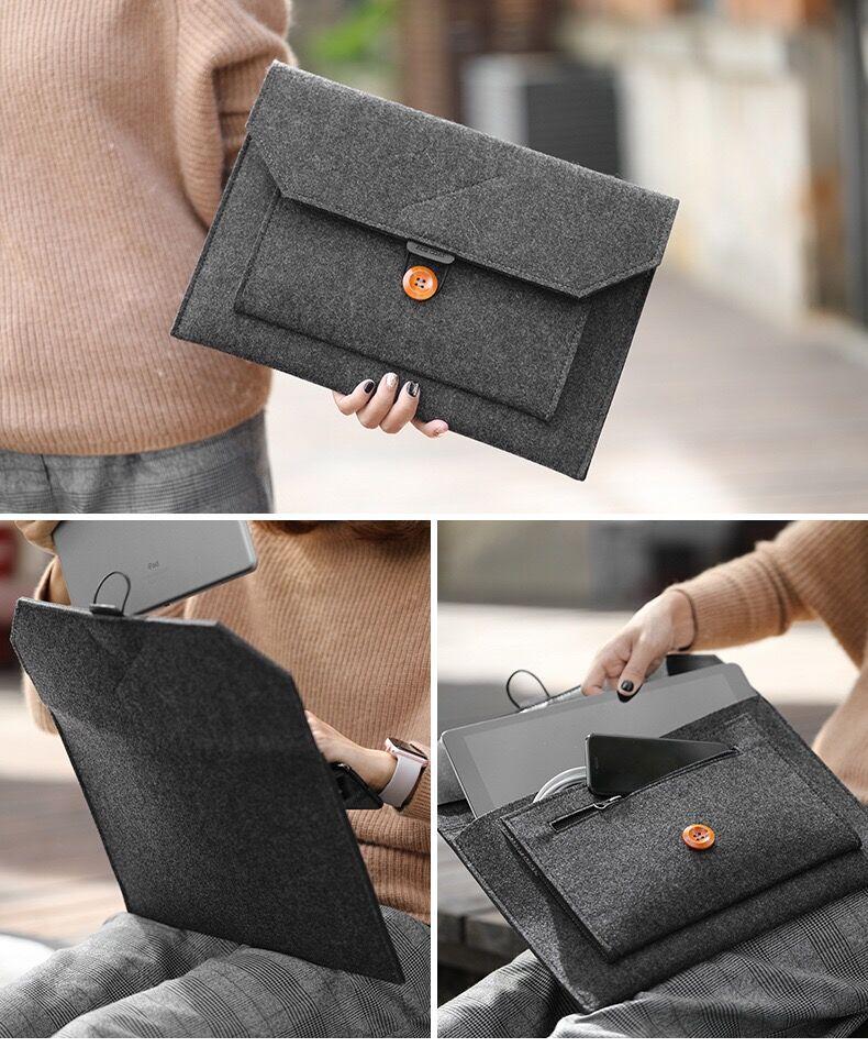 Dành Cho Xiaomi Redmibook 13 14 Inch Túi Laptop Cho Lenovo Yoga C740 Túi Máy Tính 15.6 Máy Tính Xách Tay Ốp Lưng Siêu Sáng Chạm Khắc vải Len