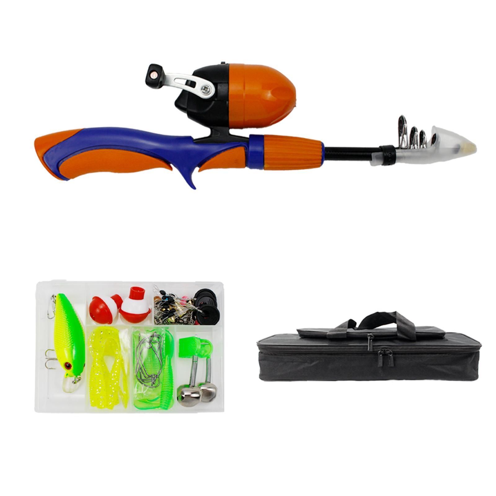 Fishing Pole Child Telescopic Rod and Reel Carrier Bags with Fishing Line Fishing Gear Accessories for Starter Children