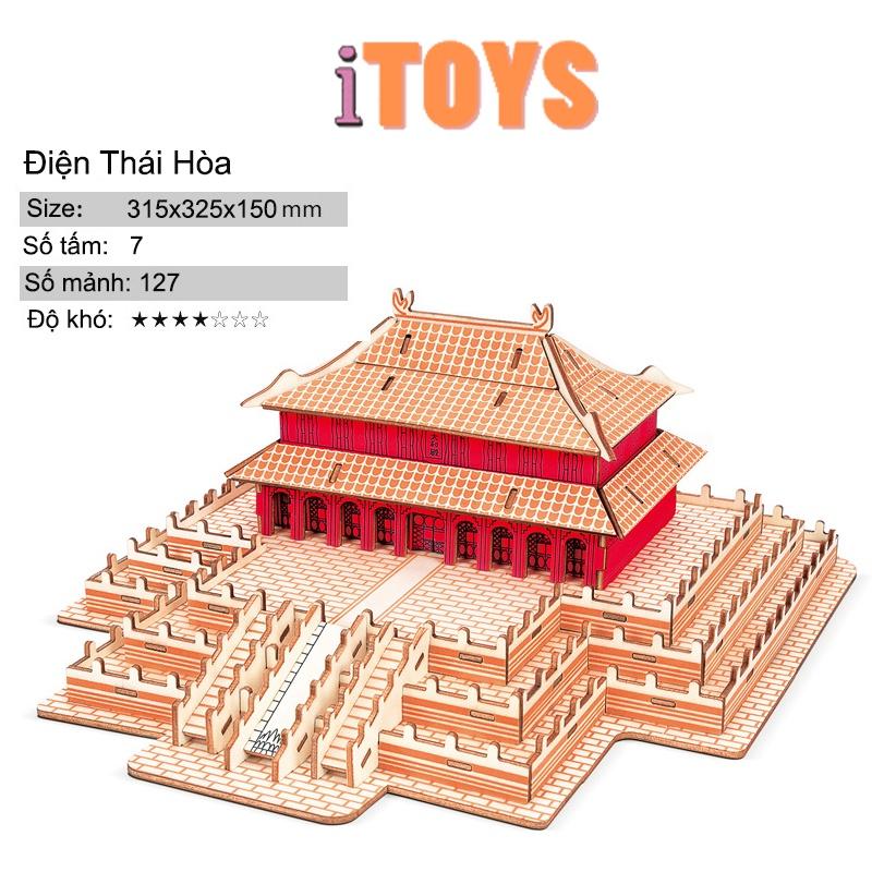 Đồ chơi lắp ráp 3d cho bé iToys phù hợp với trẻ em từ 4 trở lên tuổi dùng lắp ghép xếp hình nhà bằng gỗ tự nhiên an toàn