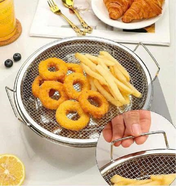 [KoSuyTu] Khay Tròn Inox 304 Kèm Ray Lưới Lọc Ráo Dầu Chiên Thức Ăn Đa Năng Tiện Dụng 19cm - Chất Liệu Cao Cấp Bền Đẹp An Toàn Dễ Vệ Sinh