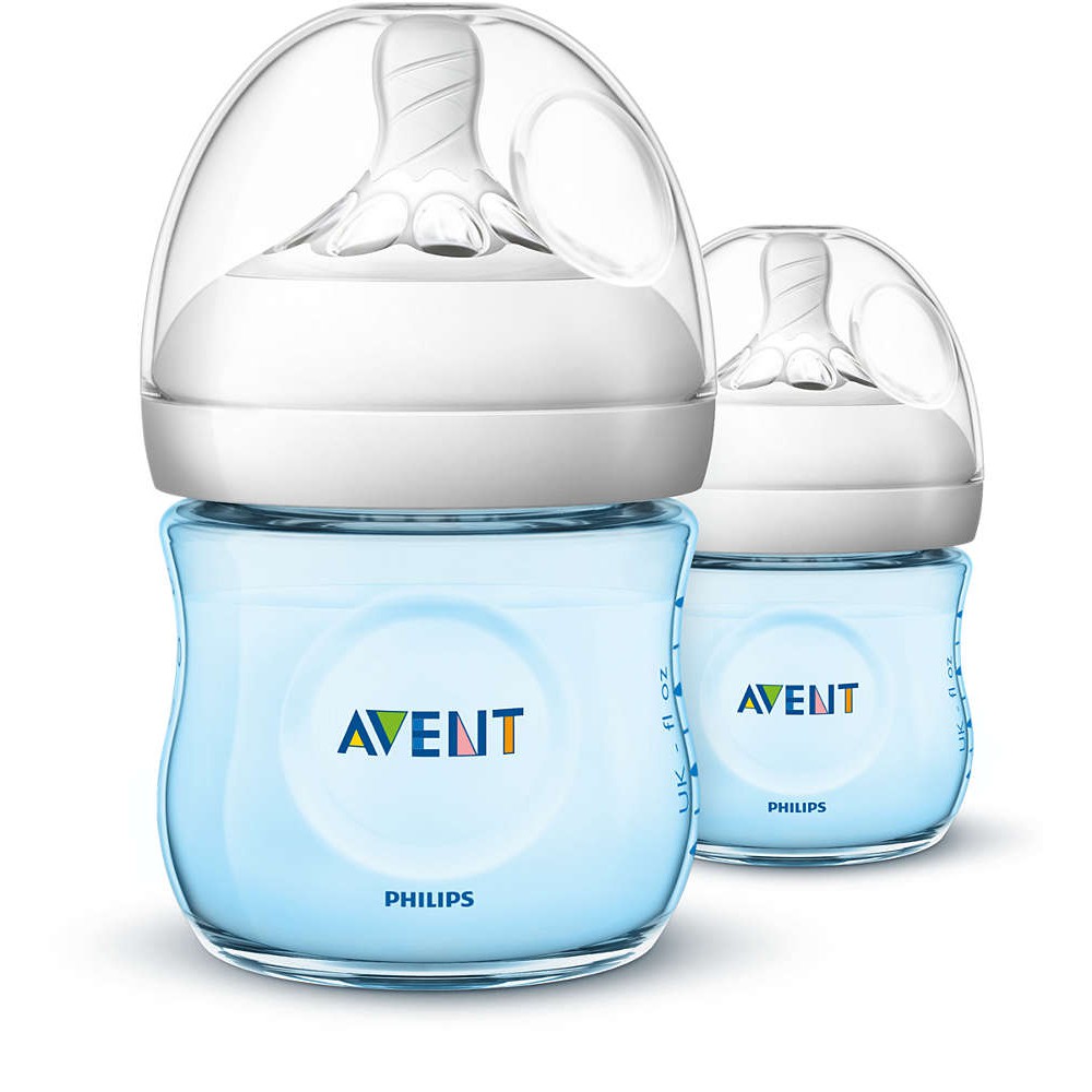 Bộ 2 Bình Sữa Mô Phỏng Tự Nhiên Philips AVENT 125ml - Xanh -Hàng nhập khẩu chính hãng
