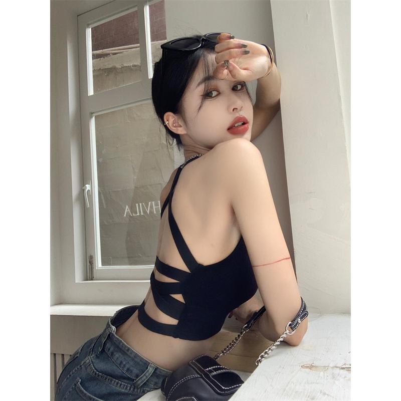 Áo bra dây chéo lưng đệm ngực đi tập yoga gym aerobic đi biển