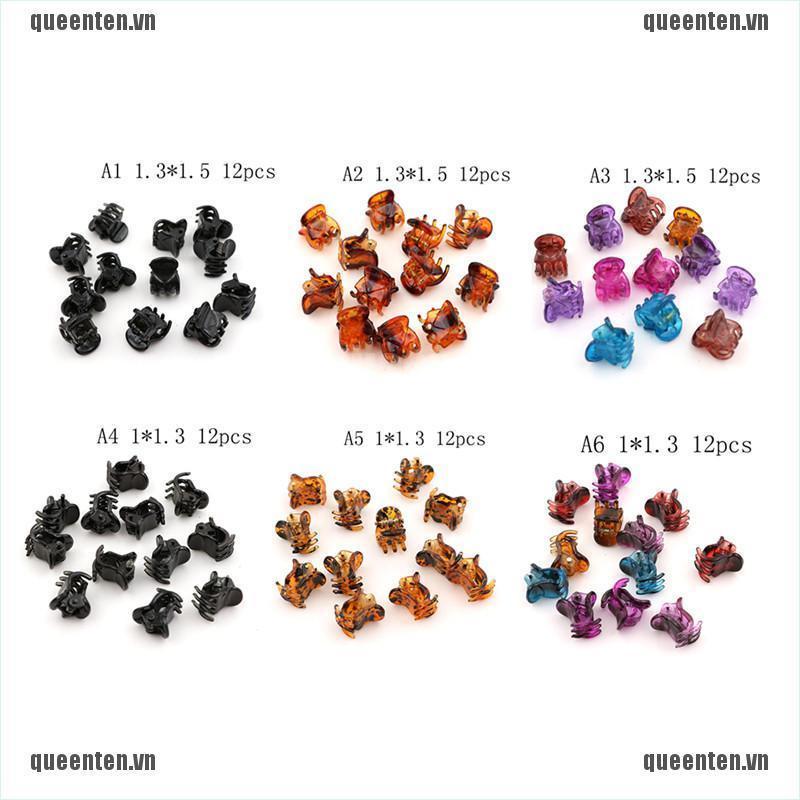 12pcs Small Plastic Black Hair Clips Claws Clamps QUVN