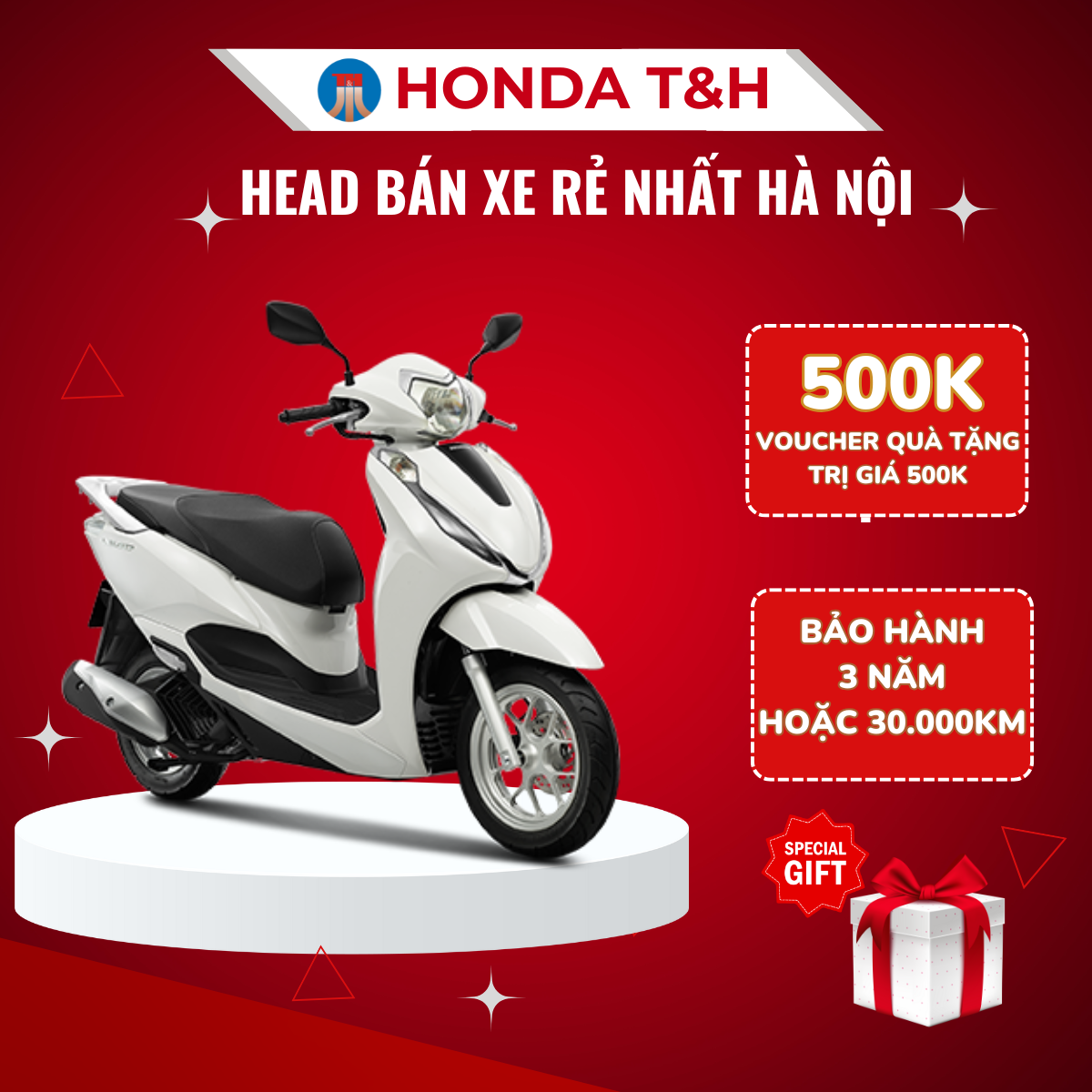 XE MÁY HONDA LEAD 125CC PHIÊN BẢN TIÊU CHUẨN MÀU TRẮNG