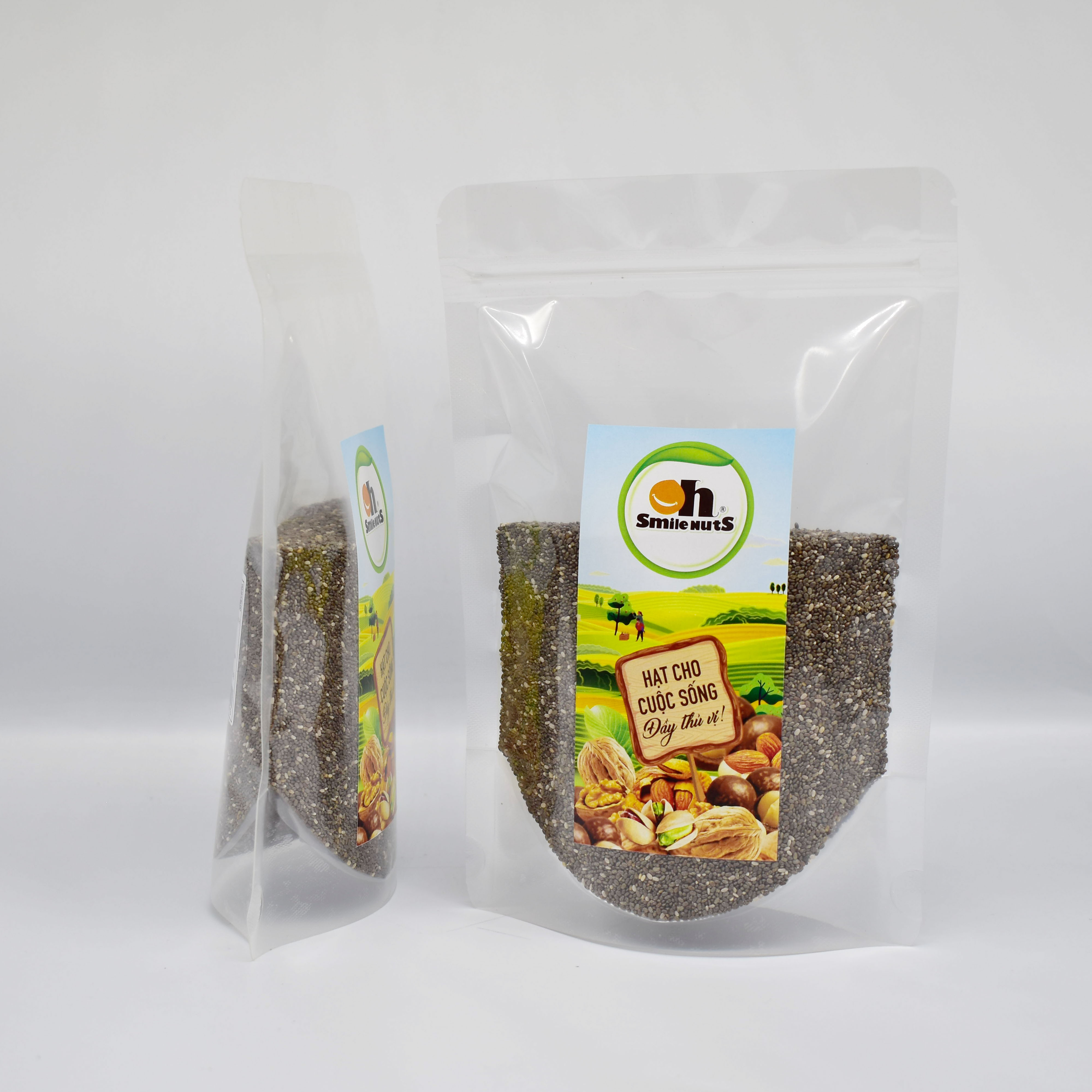 Hạt Chia Đen Hữu cơ SMILENUTS túi 250g - Hạt chia Organic nhập khẩu Peru (Nam Mỹ)