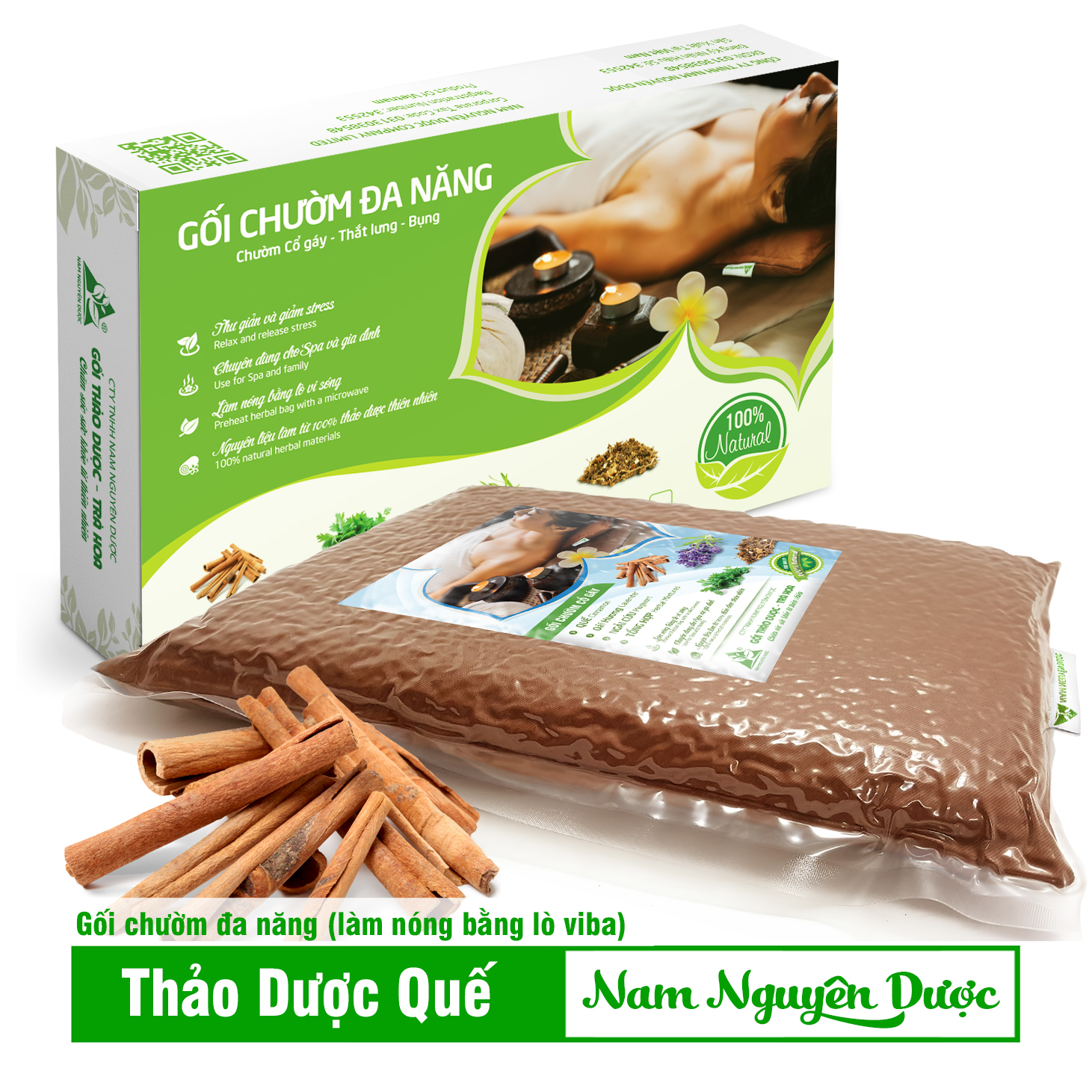 Gối chườm nóng thảo dược Quế