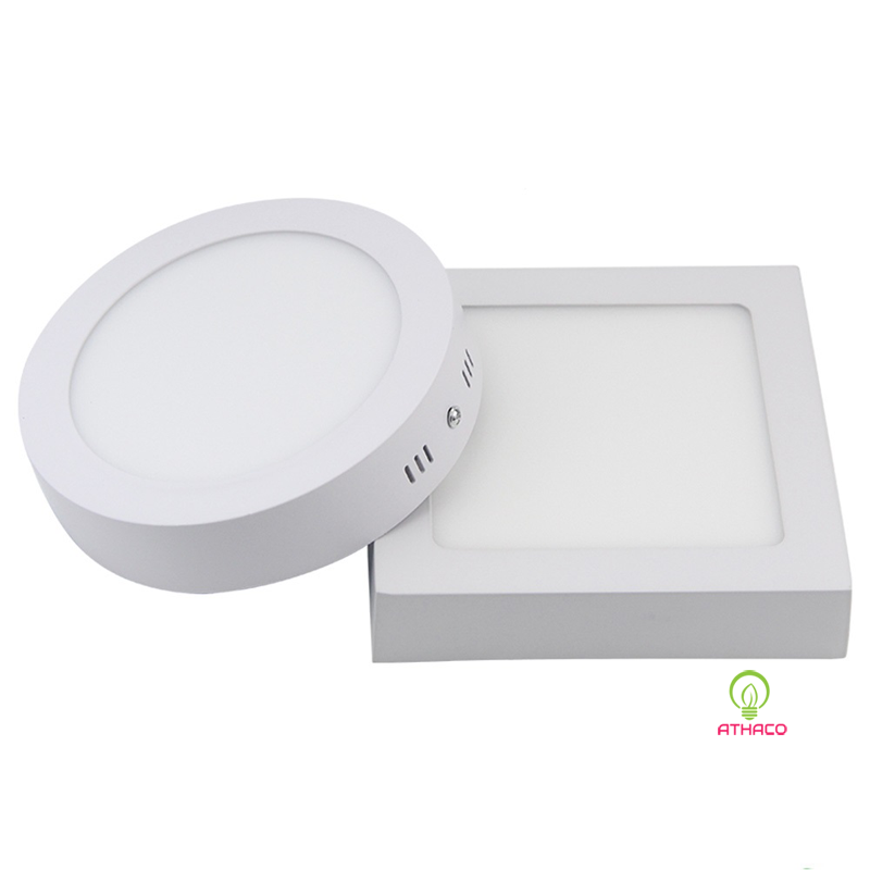 Đèn LED ốp nổi trần tròn, vuông gắn phòng khách ban công phòng ngủ 12W 18W 24W ánh sáng trắng
