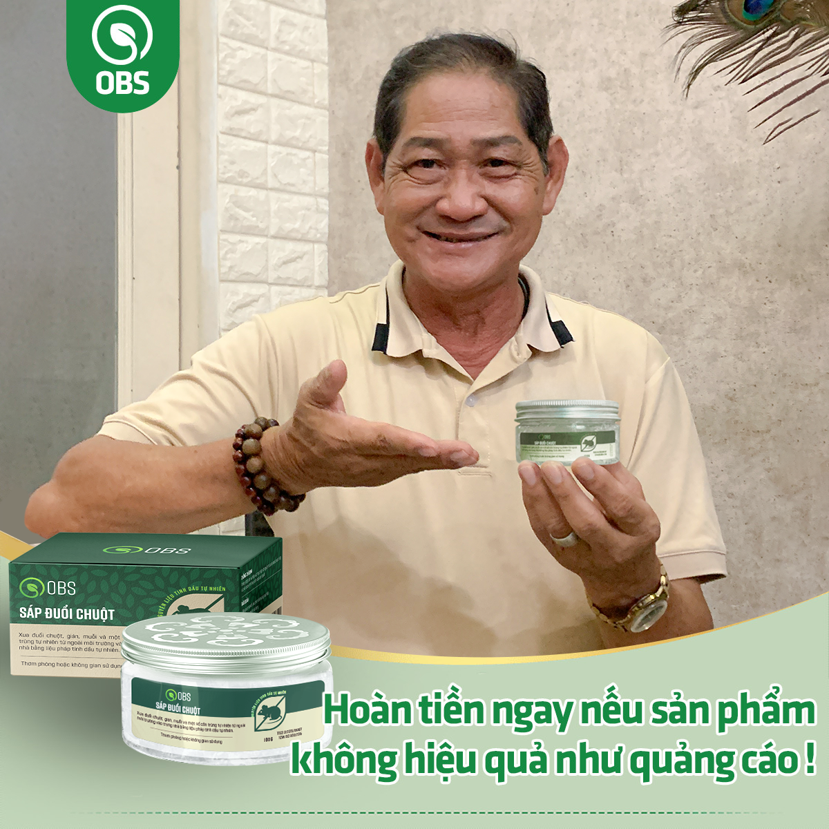 [ĐỘC QUYỀN] Sáp đuổi chuột OBS an toàn cho Bà Bầu và Trẻ em (100g) Giá Sỉ