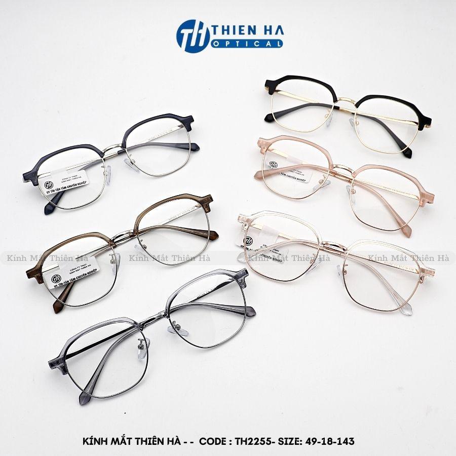 Gọng kính nam nữ dáng vuông Thiên Hà OPTICAL chất liệu Acetate Metal cao cấp nhẹ kiểu trẻ trung dễ đeo nhiều màu TH2255