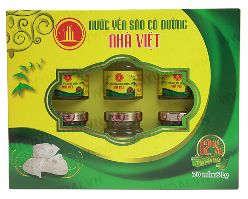 Bộ 7 hộp nước yến sào đường phèn Nhà Việt (42 hủ x 70ml) tặng thêm 3 cháo yến bổ dưỡng