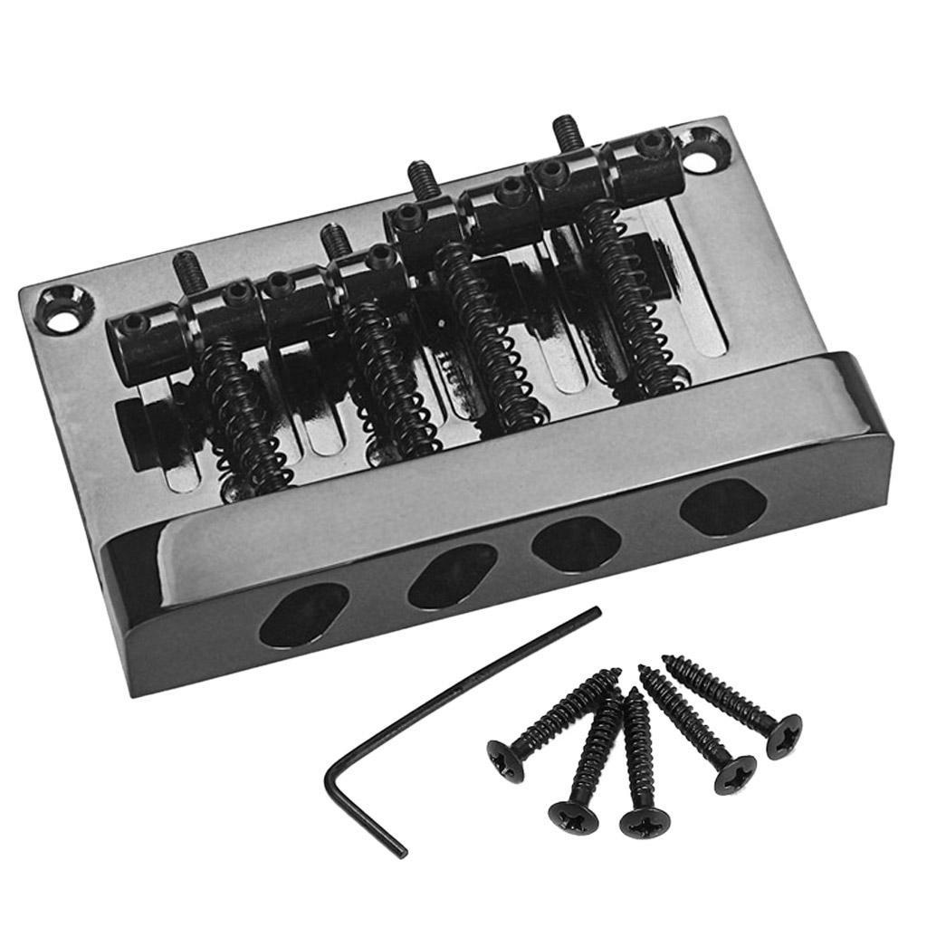 Black Professional 4 String Bass Bridge for Electric Bass Guitar