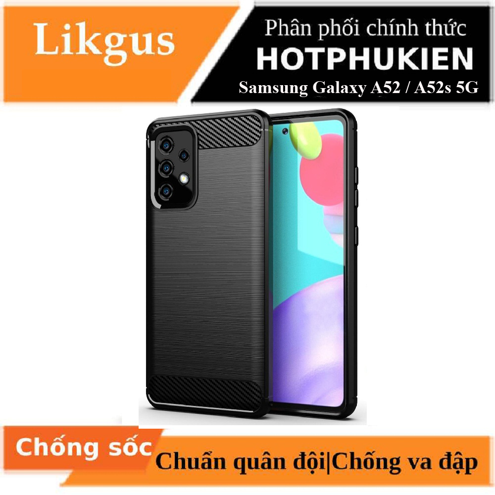 Ốp lưng chống sốc vân kim loại cho Samsung Galaxy A52 / Galaxy A52s 5G hiệu Likgus  - Hàng nhập khẩu