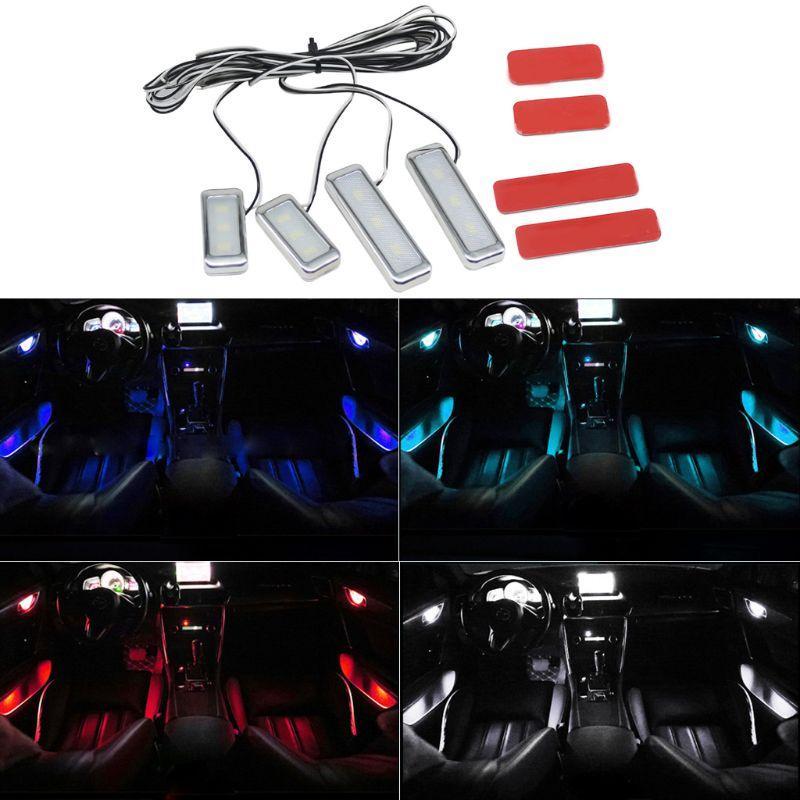 Bộ 4 Đèn Led Trang Trí Tay Nắm Cửa Xe Hơi Chất Lượng Cao