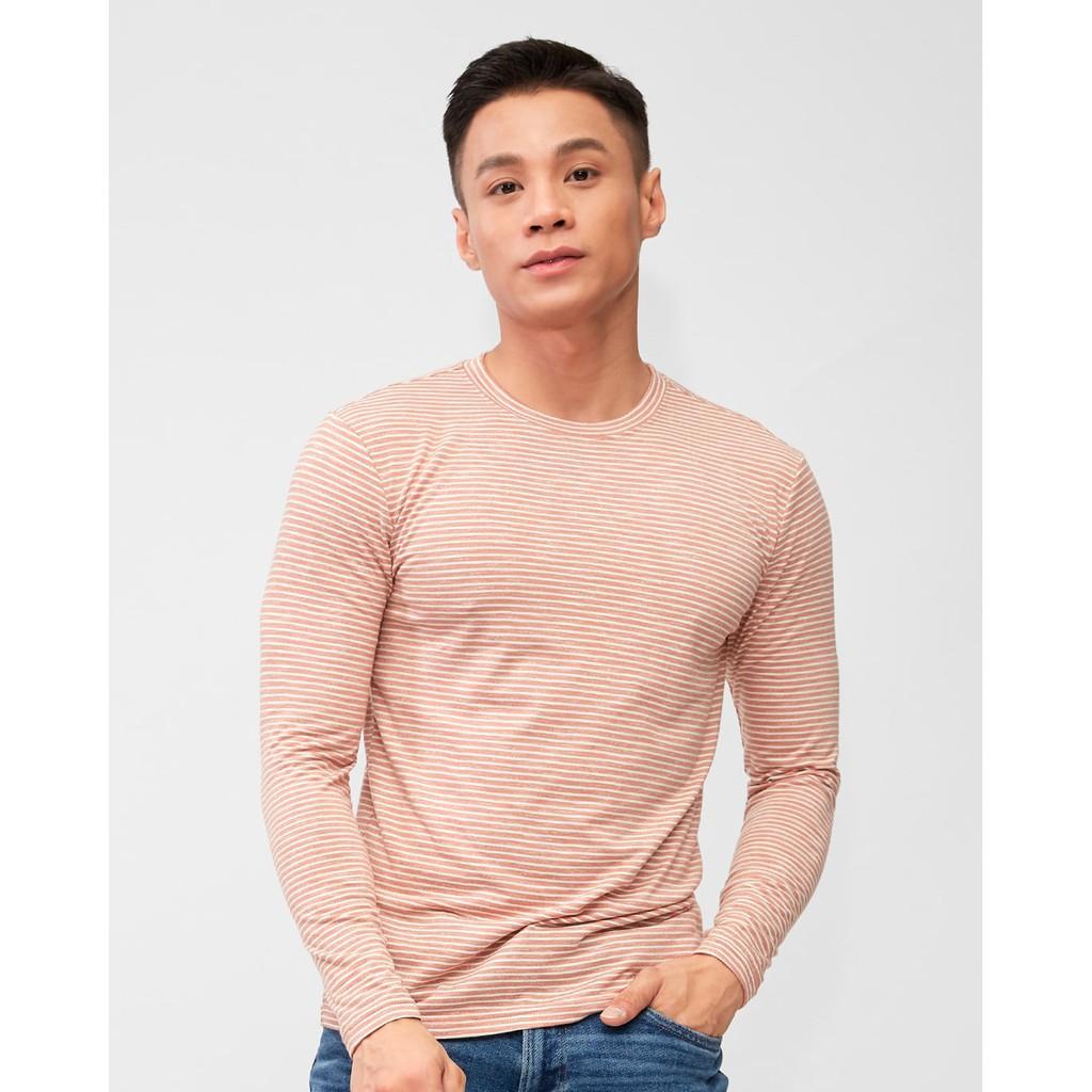 Áo Thun T-Shirt Sọc Cổ Tròn Tay Dài chất cotton A06-01