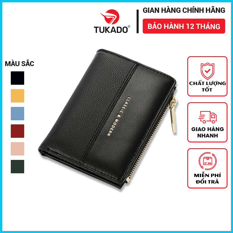 Ví Nữ Ngắn Mini Cầm Tay Chính Hãng TAILIAN Gấp 2 Nhỏ Gọn Phong Cách Hàn Quốc Da Cao Cấp Giá Rẻ TL09 