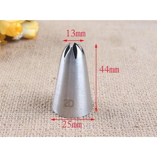 Đuôi / đui đúc inox bắt bông kem 2D/2F bắt bông hoa to, cánh lớn trên cup cake, bánh quy, cookie