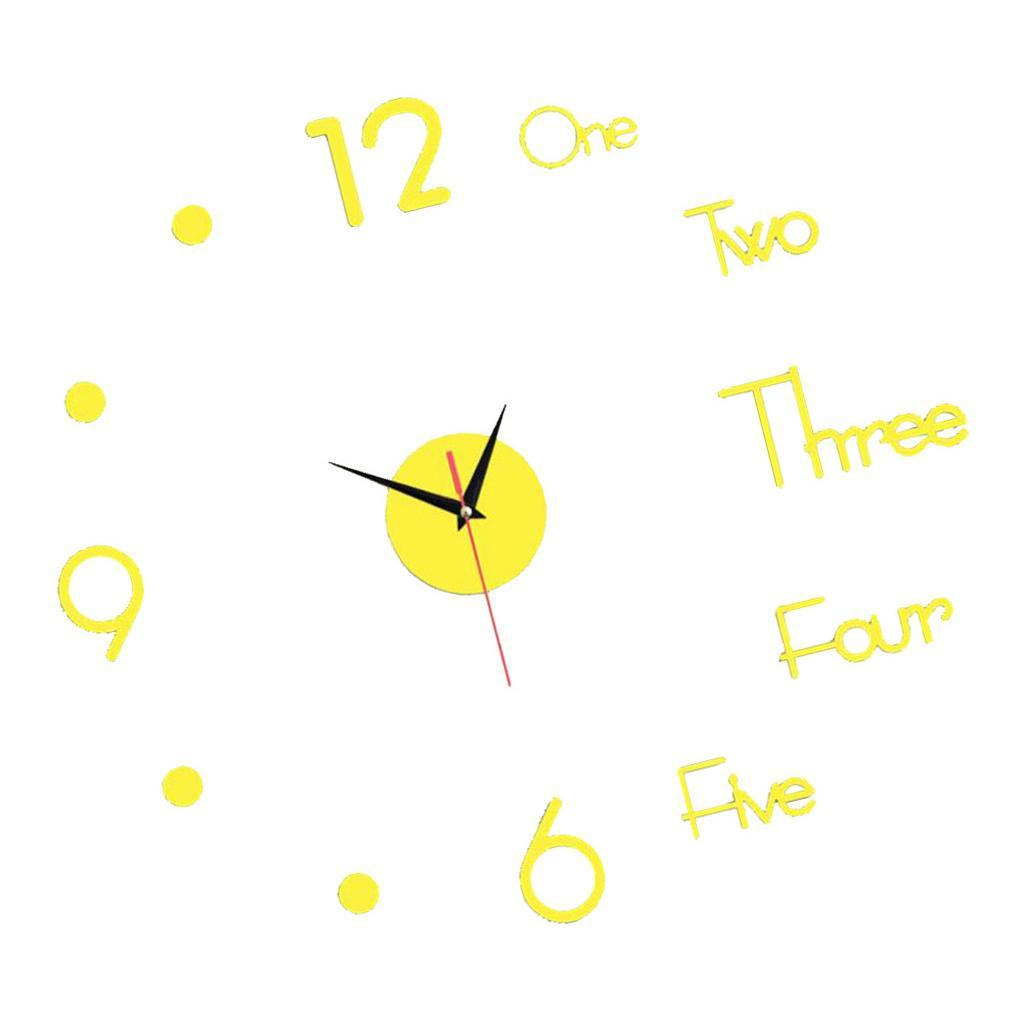 Silent Decorative Wall Clock Punching-free for Study Room Kitchen Black_S