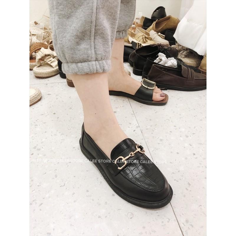 ẢNH THẬT - Giày búp bê nữ 3cm dáng loafer. Mẫu moca lười xỏ da mềm cao cấp. Đế bệt ulzzang  có sẵn tại Hà Nội